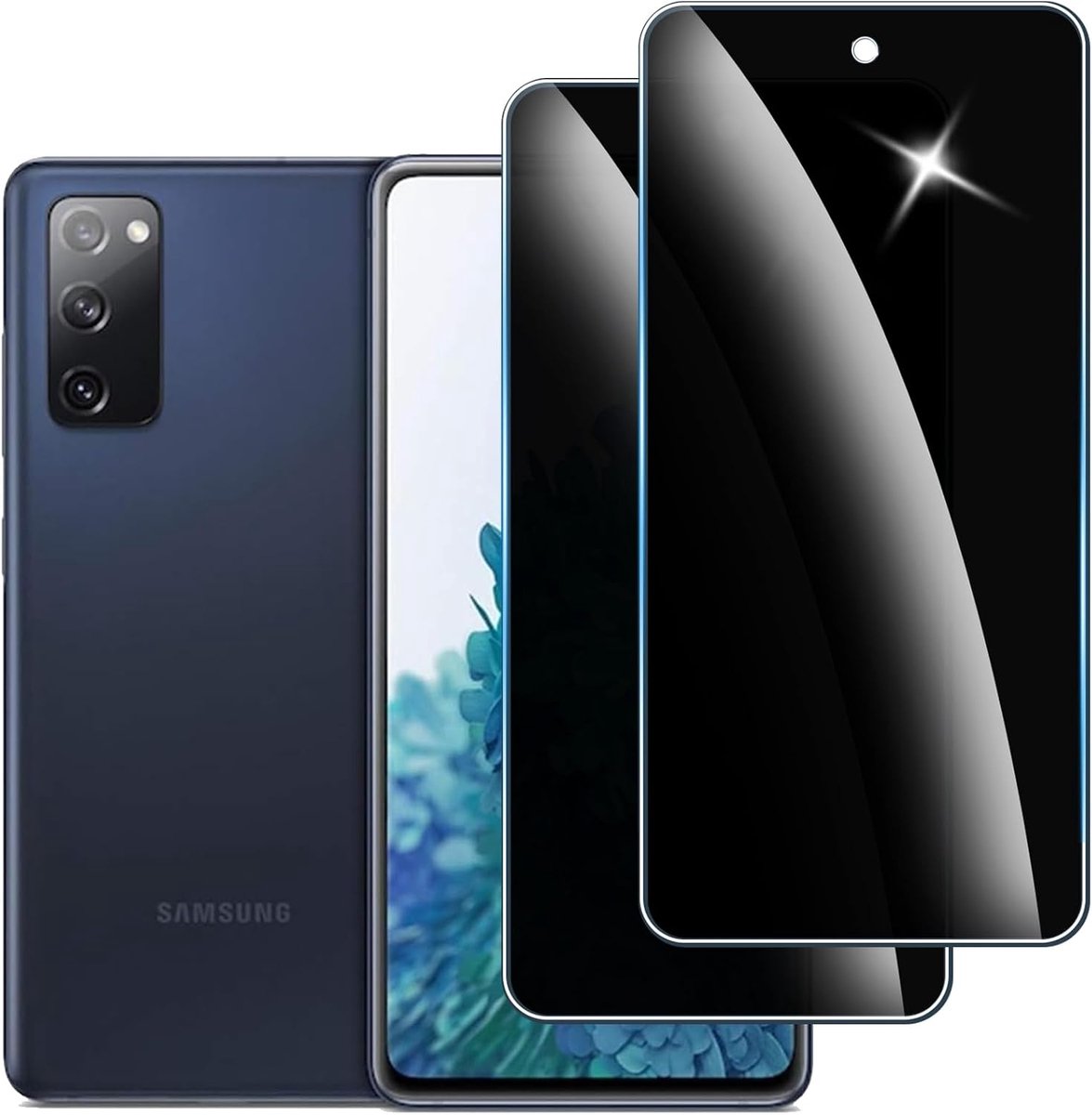 2 Stuks Anti-Spionage Screenprotector Gehard Glas voor Samsung Galaxy S20 FE, 9H Hardheid, Anti-Kras, Anti-Vingerafdruk, Bubble Proof, Volledige Afdekking