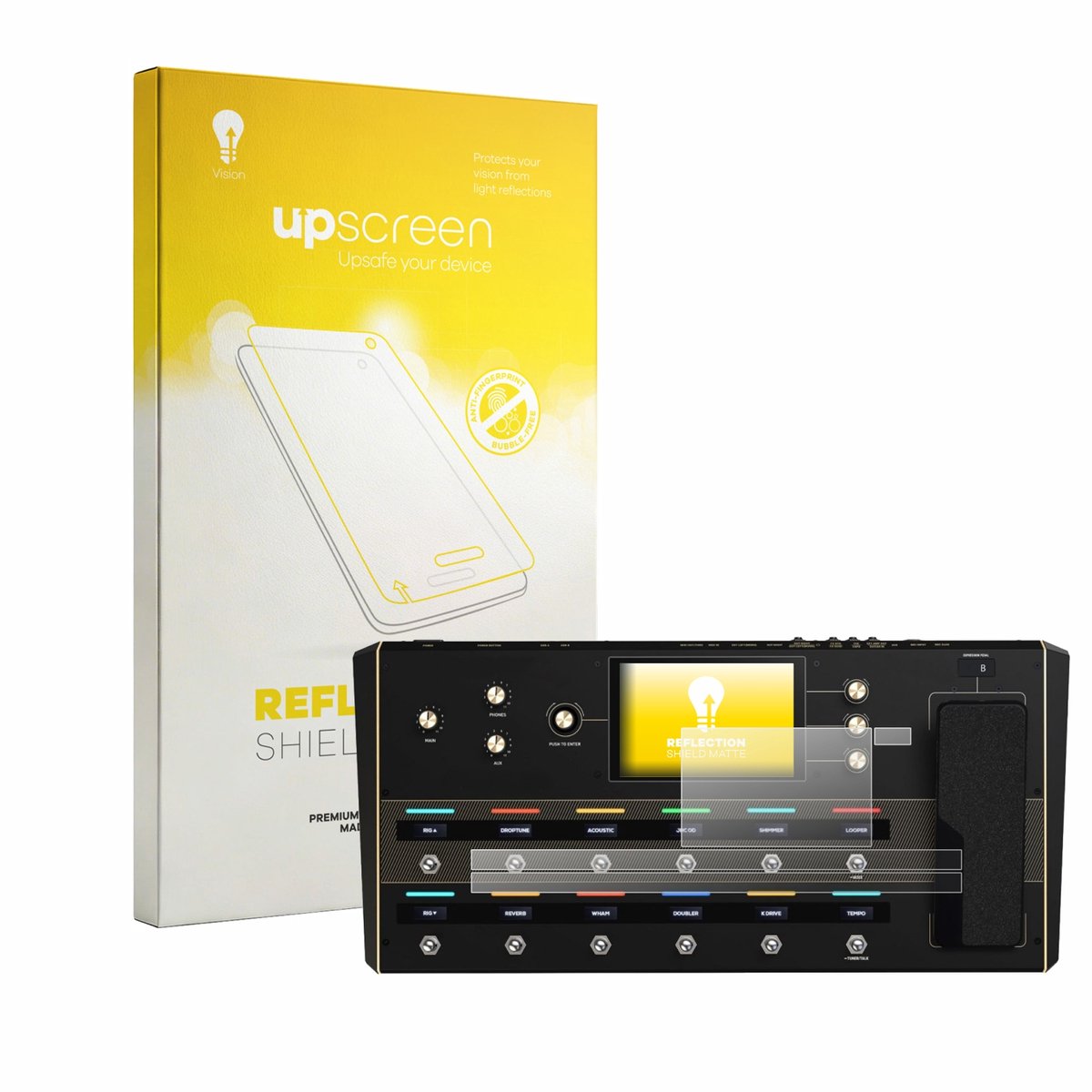 upscreen - Screenprotector voor Headrush Prime (Display + Bedieningspaneel) - Folie Beschermfolie anti glare matte