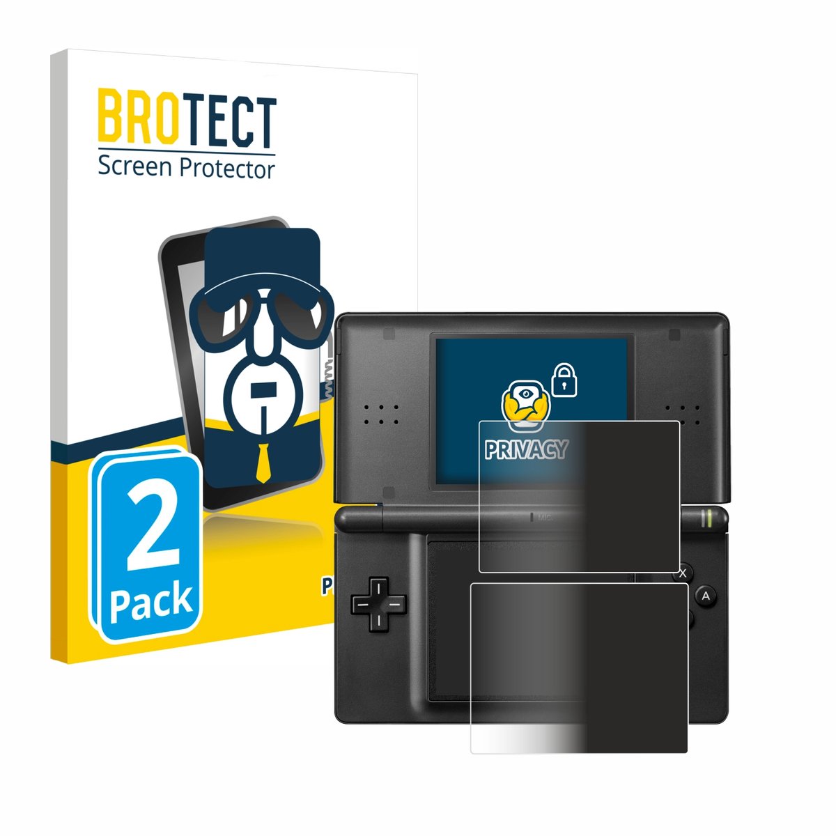BROTECT - privacy screenprotector voor Nintendo DS LITE - Folie Beschermfolie Blauwlichtfilter 2 Stuks