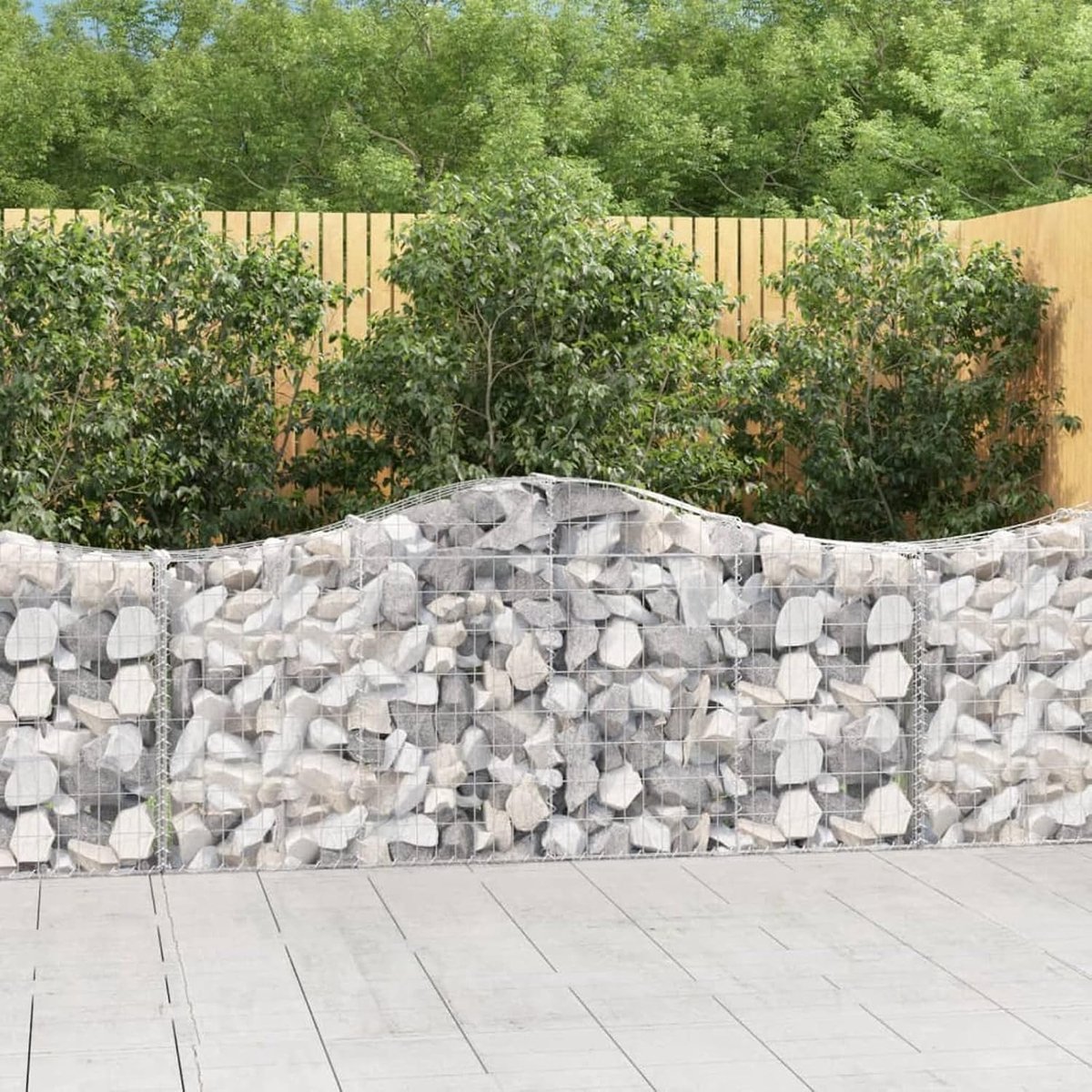Schanskorven met hoge boog, 2 stuks, schanskorven steenkorven steenkorven schanskorven muur draadmand zuil schanskorven schanskorven 200x30x80/100 cm verzinkt ijzer