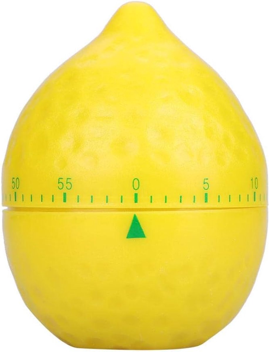 Keukenklok, 60 minuten citroenvorm, timer, kookklok, eierklok, keukenwekker, mechanische handmatige countdown, timer, groenten, fruit, korte tijdmeter voor het koken, bakken, sportspelletjes, kantoor