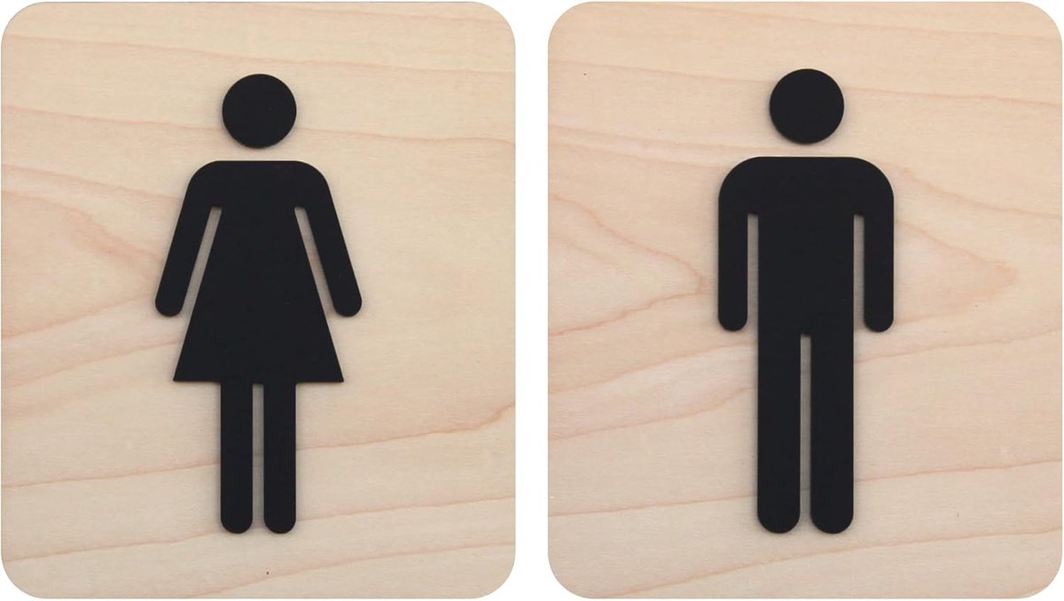 Bord voor badkamer/toilet/toilet voor dames en heren van hout en plexiglas, mat zwart