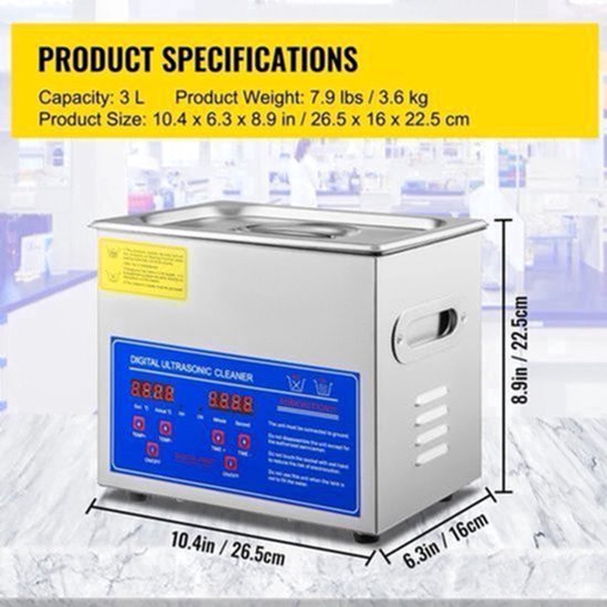 Ultrasoon Reiniger - Reinigingsapparaat voor Sieraden en Brillen - 3L - Ultrasone - Ultrasonic Cleaner - Professionele Draagbare Wasmachine - voor Sieraden, Gereedschap en Huishoudelijk Gebruik