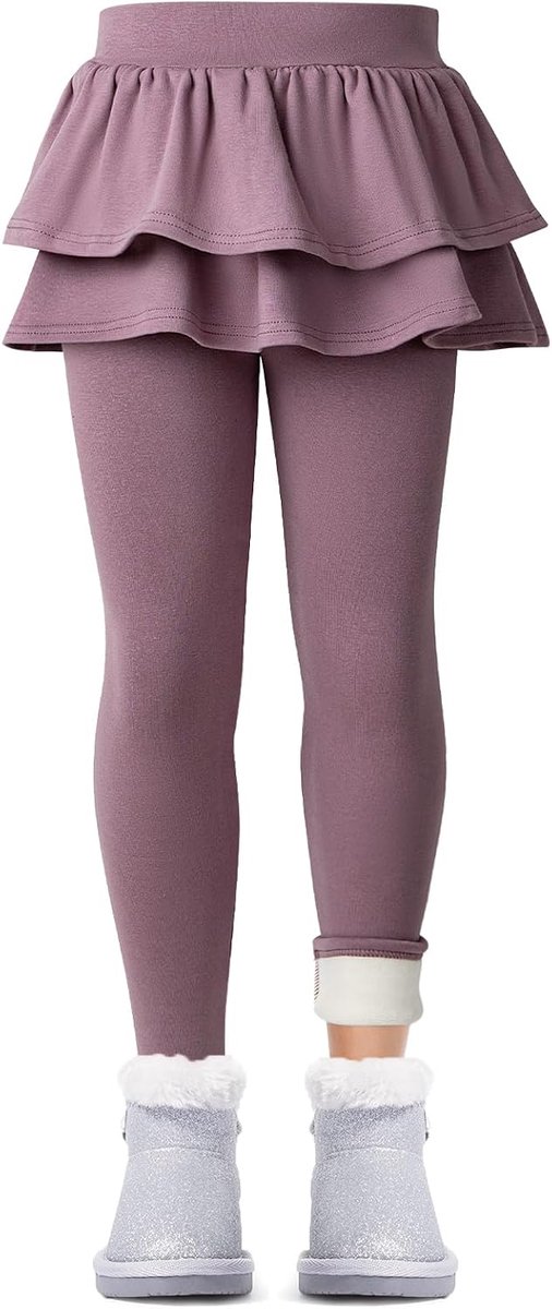Leggings met rok winter katoenen thermische legging kinderen dik gevoerd