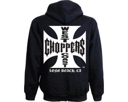 WCC West Coast Choppers Hoodie Iron Cross Light Cotton Zwart