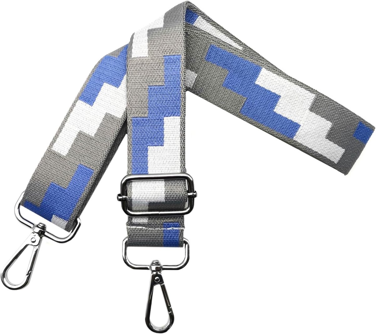 Zadelriemen om te wisselen, verstelbare schouderriem voor tassen, tasriem, breed, 3,8 cm, schouderriem met zilveren karabijnhaak voor dames, draagriem, schoudertas en handtas, grijs, J5