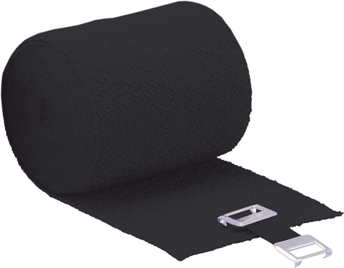 Lastic-Color, zwart, 8 cm x 5 m uitgerekt, duurzaam elastisch ideaalverband per stuk verpakt (1 x 0,047 kg)