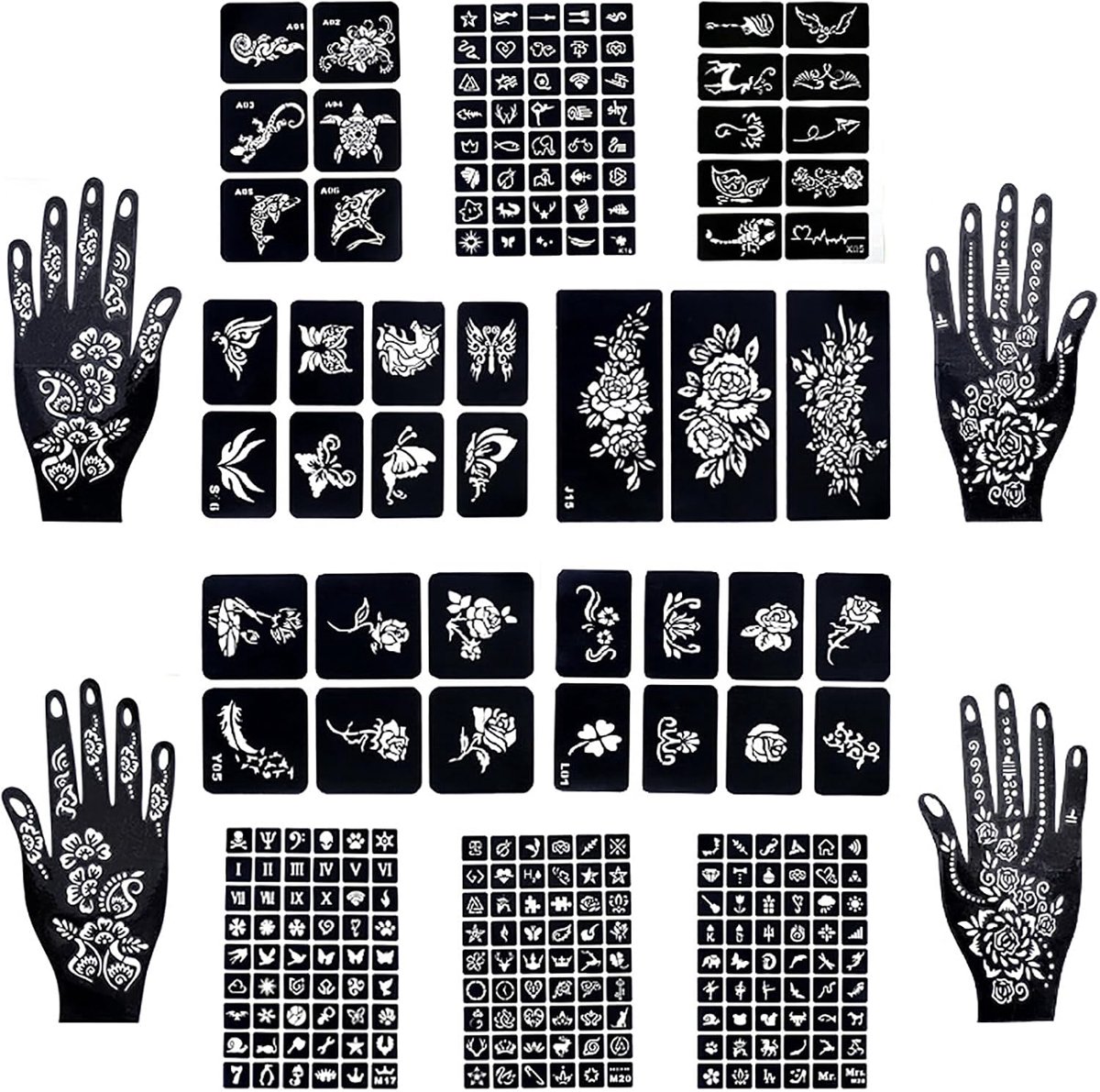 Tijdelijke Tattoosjablonen Indiase Arabische Tijdelijke Tattoo Sjabloon Tattoosjablonen voor vrouwen voor hand en vingers doe-het-zelf lichaamskunst