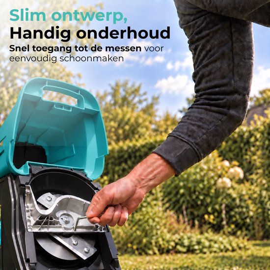 VENTRA® Elektrische Hakselaar - Wood Shredder - 2800W - Voor Takken Tot Ø45mm - 45L Opvangzak - 42 x 35 x 94cm — afbeelding 5