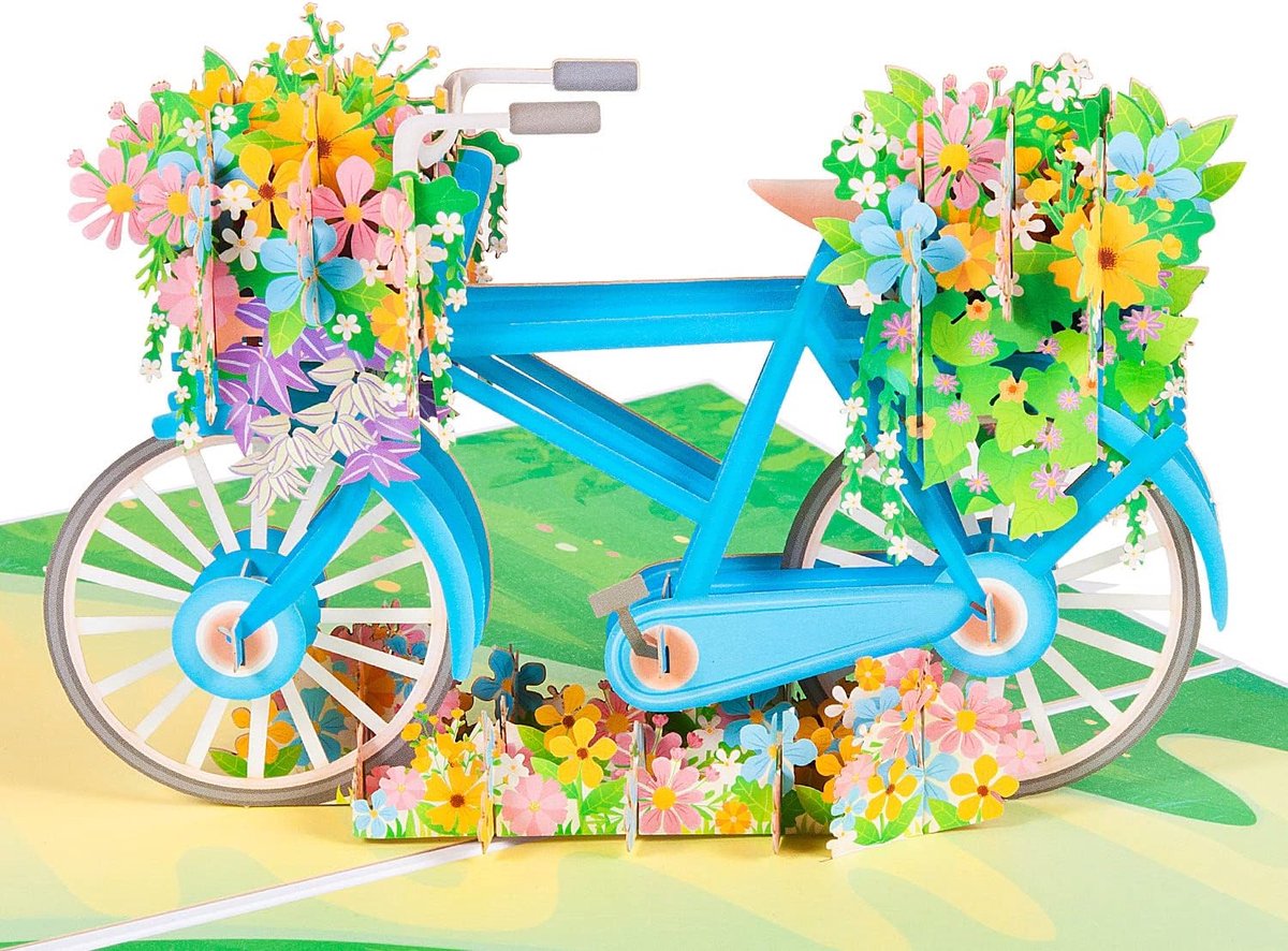 3D pop-up verjaardagskaart, Valentijnsdagkaart voor geliefden, familie en vrienden, fietsen, romantische en warme kaart voor verjaardag, bruiloft, jubileum, verloving, vouwkaart met envelop