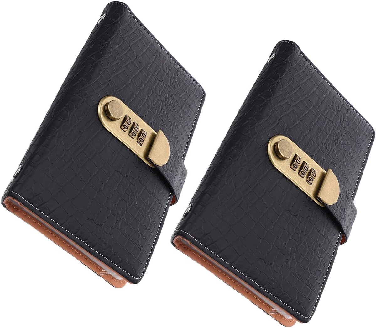 2 Stuks Binder met Envelopes Wachtwoordslot Waterbestendige Spaaruitdaging Organizer met Duurzaam PU Materiaal voor Veilig Gemakkelijk Geld Besparen