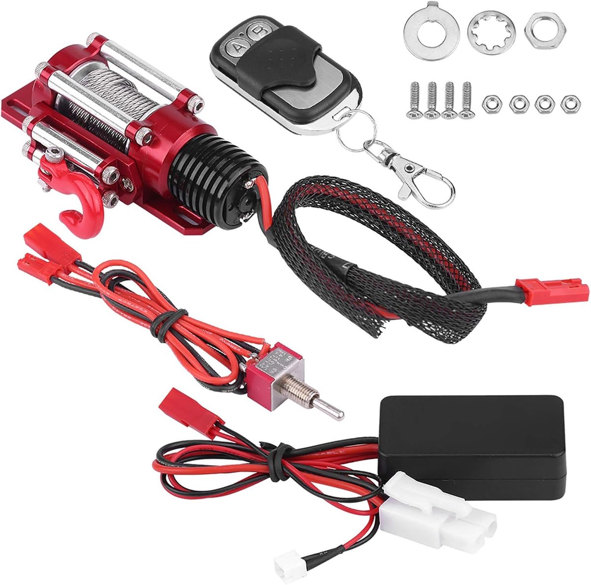 RC-lier met afstandsbediening, 1/10 schaal RC-modelvoertuig Electic metalen lier Crawler auto-accessoire