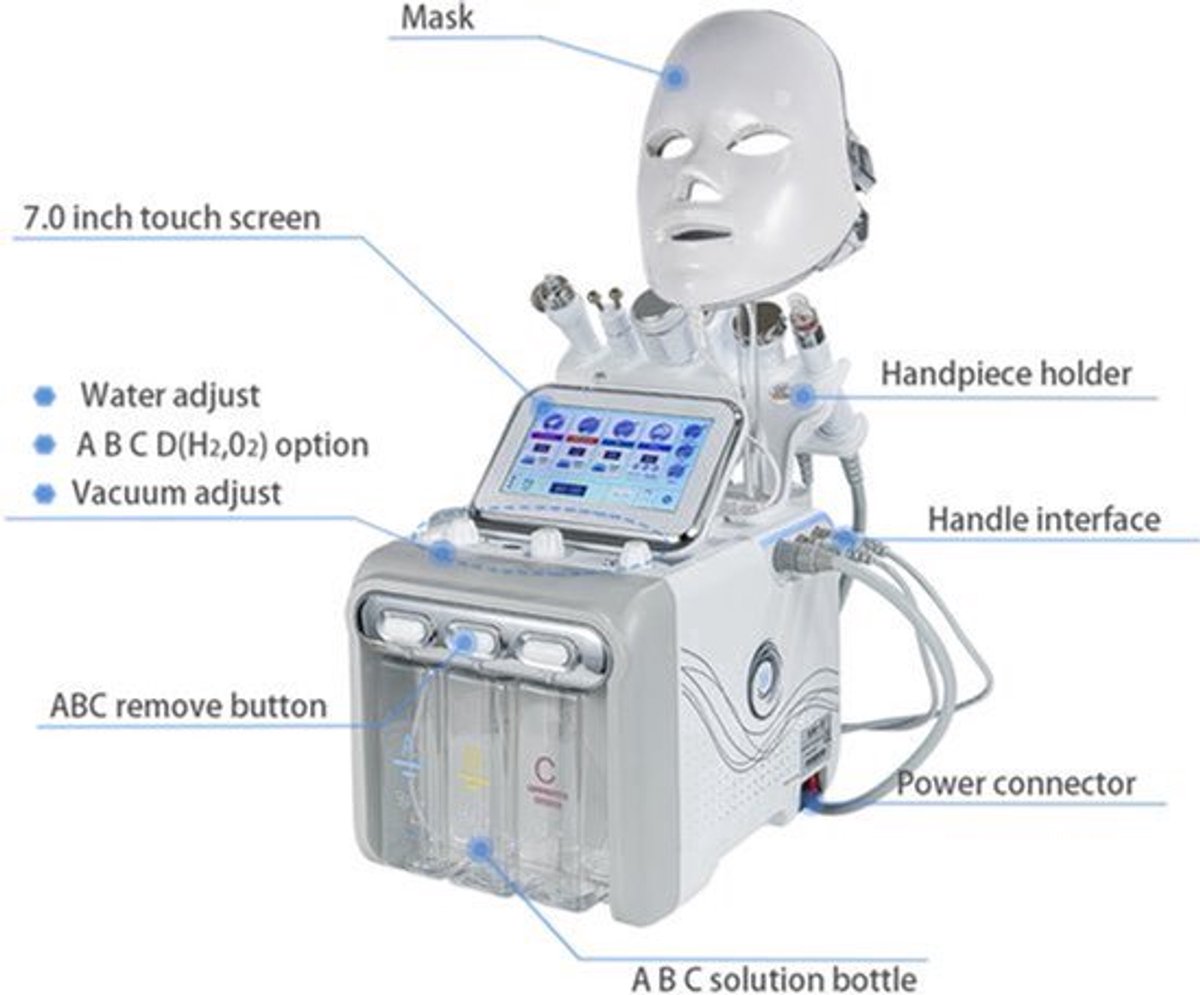 Huidverjongingsapparaat 7 In 1 Dermabrasie Peel Spa - Hydro Dermabrasie - 8.6 Kg - Voor Gezichtsverzorging - Niet Medisch Middel