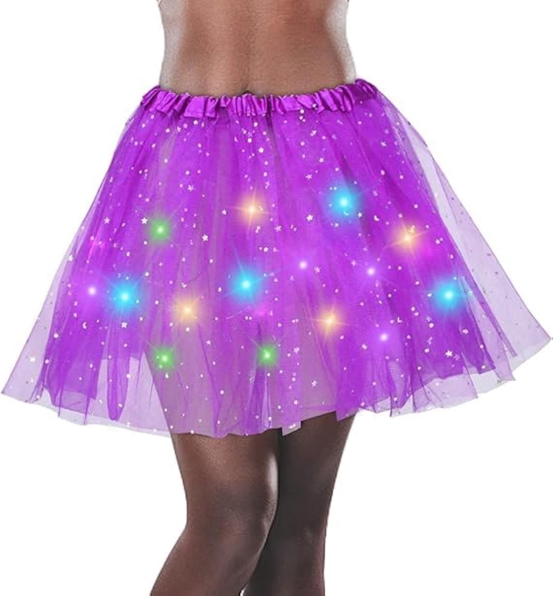 Tutu voor dames, led-rok voor dames, tutu-rok, meisjes, tule rok, tutu, rok, pailletten, sterren, balletrok, prinsessenjurk, tutu, voor feestjes, dansen, carnaval cosplay kostuum