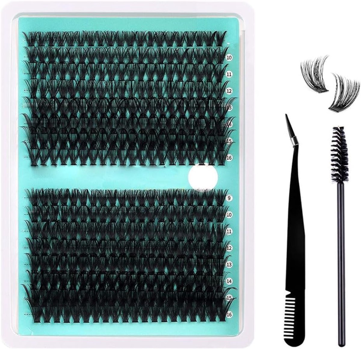 320 stuks wimperclusters, individuele wimpers, C-krul, wimperverlenging, zelfapplicatie, volumewimpers voor natuurlijke en dramatische oogmake-up (60+80D)
