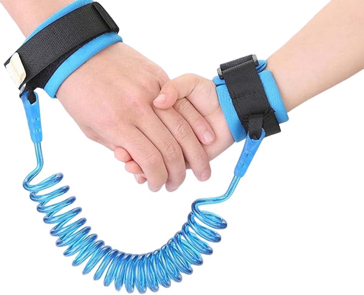 1 x veiligheidsgordel voor baby's, blauw, 2 m, 360 graden draaibaar, anti-verlies voor kinderen