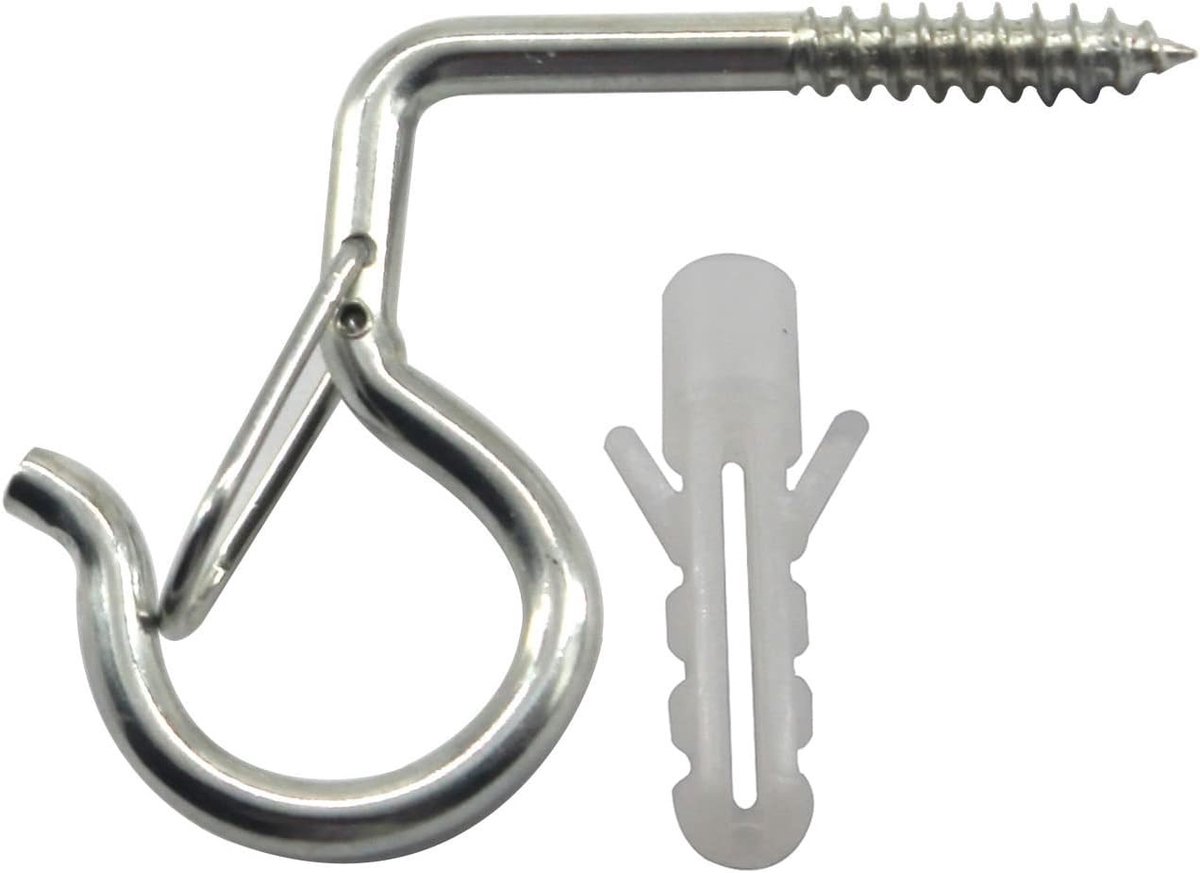 Q Vormige Hanghaakjes met Veiligheidsbuckle voor Verlichting en Bloempotten - 20 Stuks voor Wanddecoratie en Tuinaccessoires