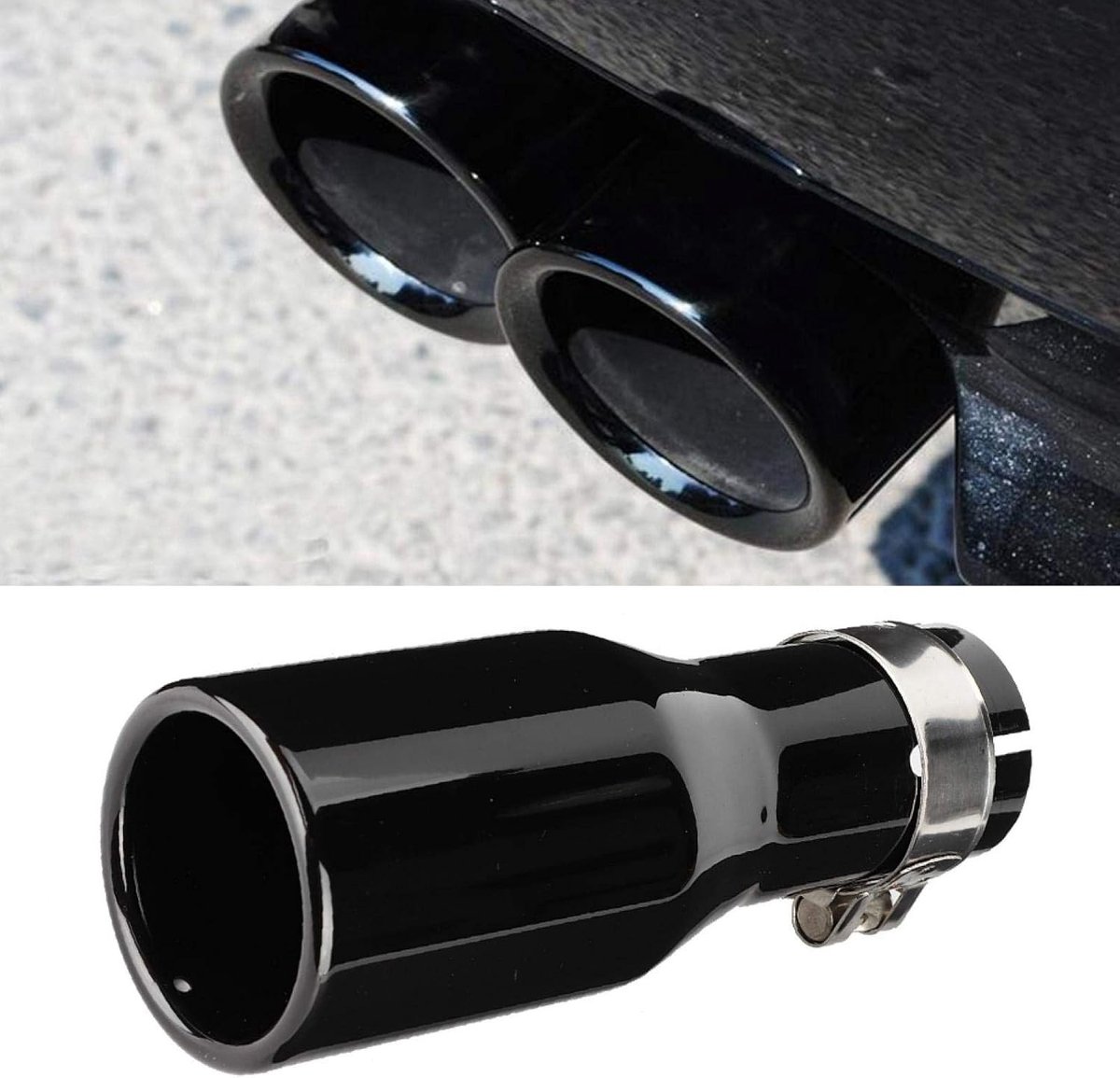 Universele RVS Uitlaatpijpen voor Auto's, 54-76-200mm, met Klem - Duurzaam, Geluidsdempend en Stijlvol Ontwerp