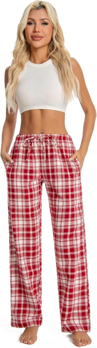 100% Katoen Super Zachte Flanel Pyjama/Lounge Bottoms Met Zakken,XS-XL