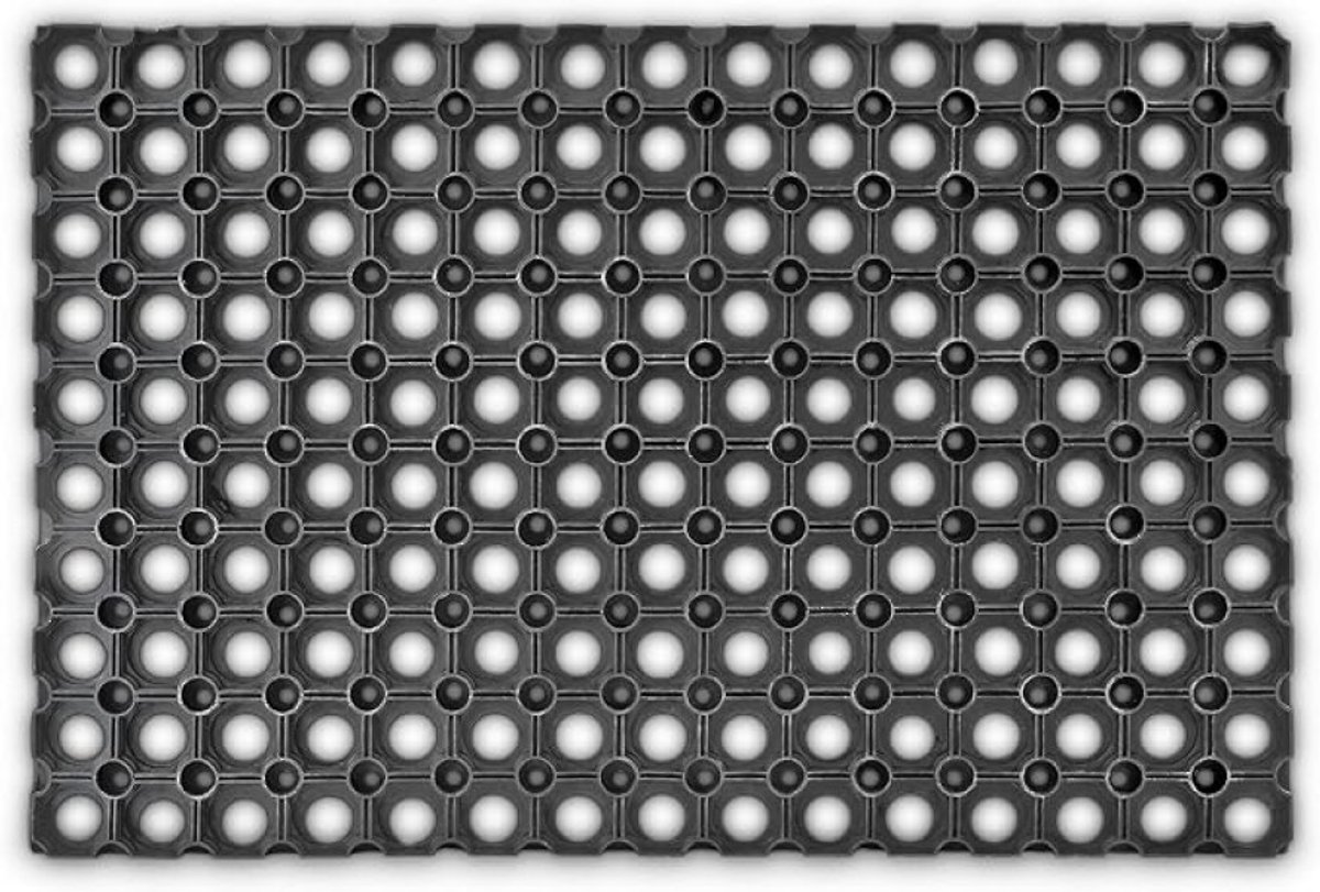 Livatto Rubberen Deurmat 40 x 60 cm – Antislip Schoonloopmat voor Binnen en Buiten – Zwart