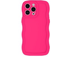 Hoesje voor iPhone 14 Pro Max hoesje, golvend krullend frameontwerp voor vrouwen en meisjes, schattig golvend telefoonhoesje, zachte TPU SLiquid siliconen camerabescherming telefoonhoesje