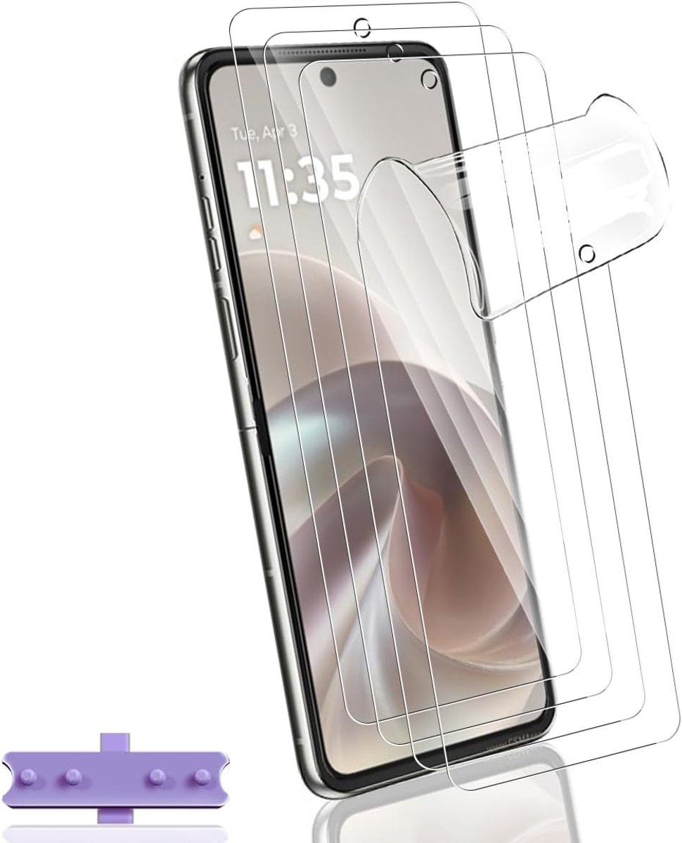 Beschermfolie voor Moto Razr 70, 4 stuks flexibele TPU-folie met camerabescherming, pantserbescherming, glas, zacht, krasbestendig, HD TPU voor pantserglas voor Moto Razr 70