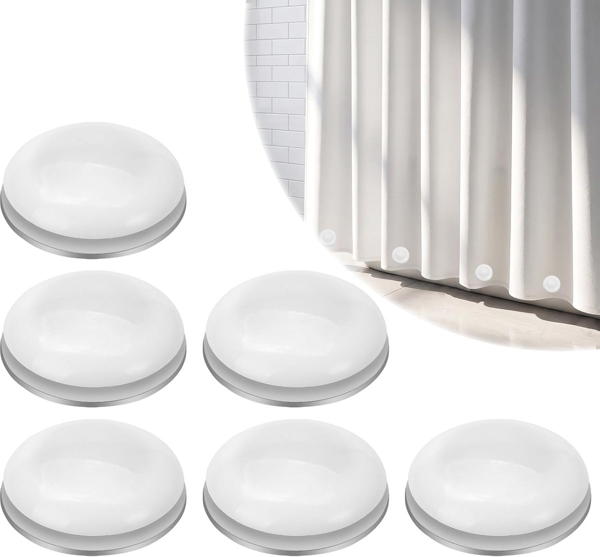 6 Stuks Douchegordijn Gewichten, Magnetische Douchegordijngewichten