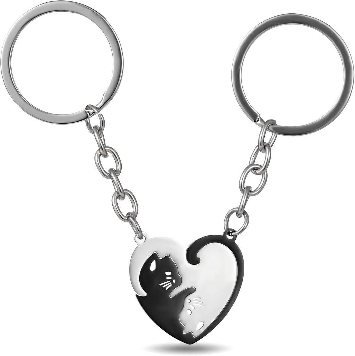 Sleutelhangers voor koppels, set van 2, cadeau voor Valentijnsdag, verjaardag, vriendschap, schattig design, romantische stijl