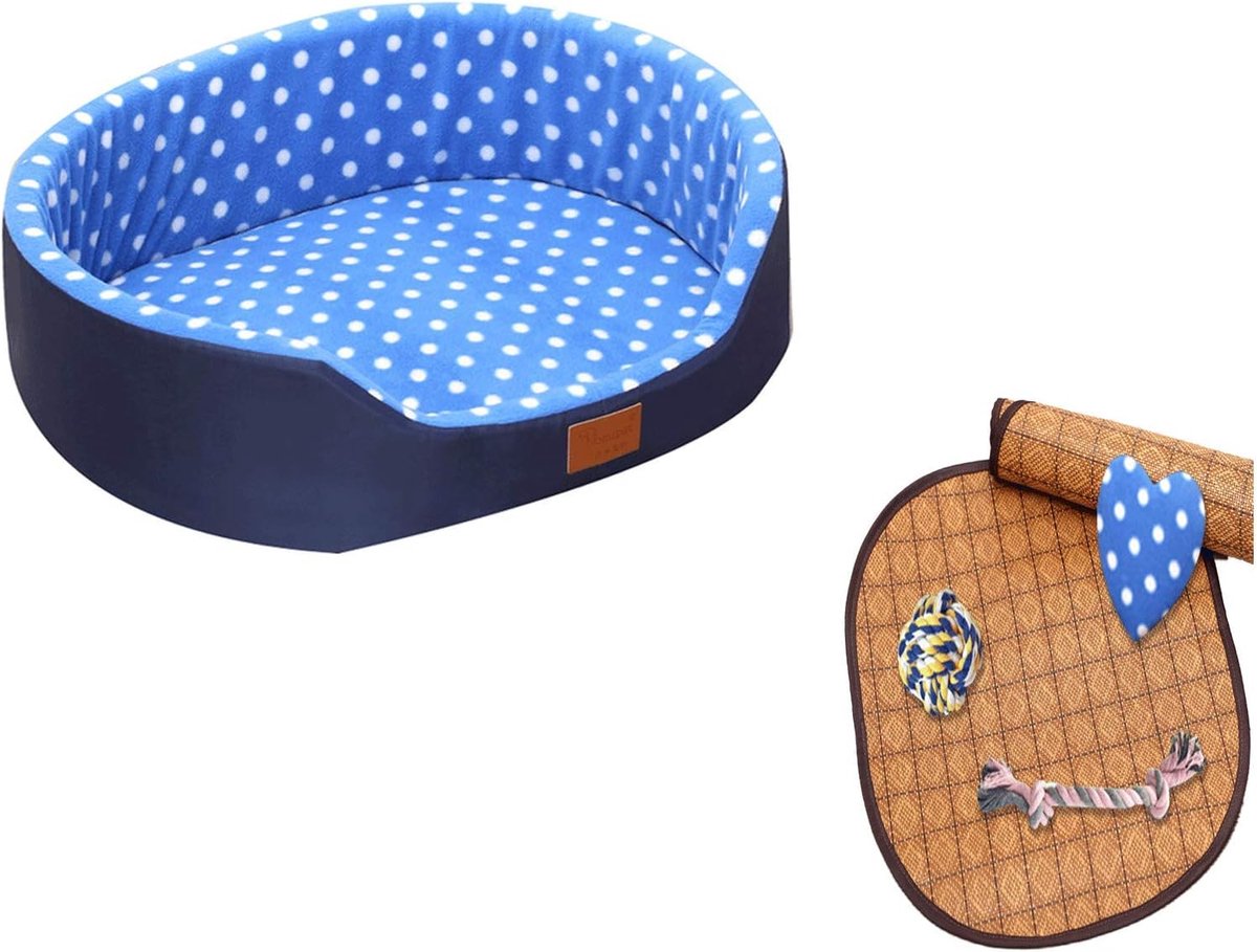 Set Vier seizoenen ademend kennel bed met koelpad, geschikt voor wasbare huisdierbanken voor grote honden en katten