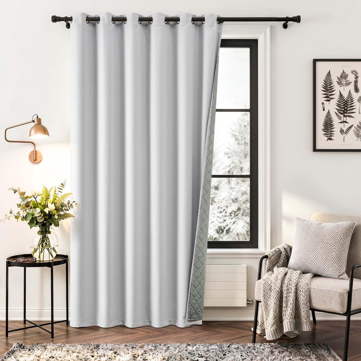 Verduisteringsgordijnen met ogen, deurgordijn, H 260 x B 200 cm, set