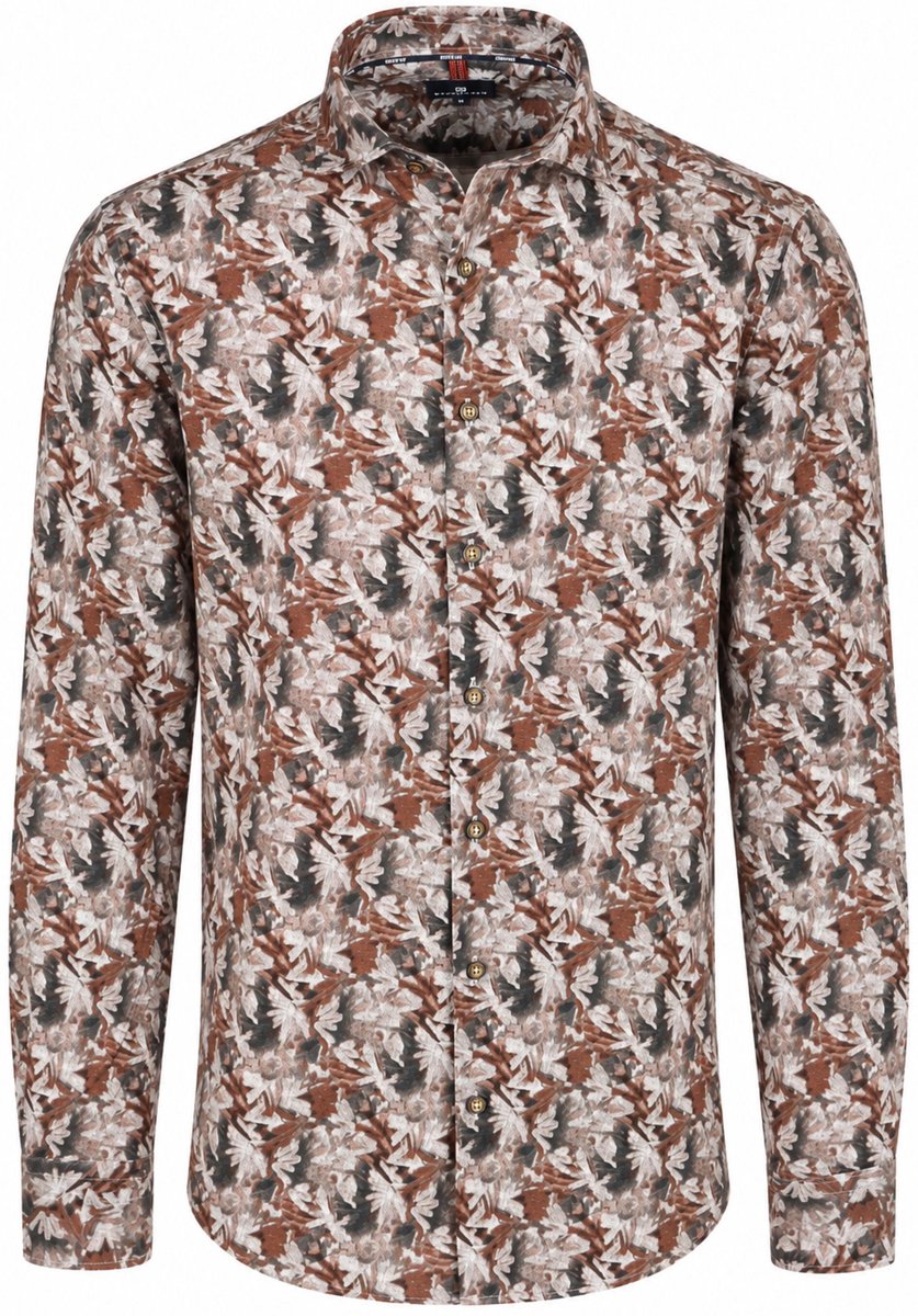 State of Art Overhemd Twill Bladprint - Maat 3XL - Heren - Overhemden Casual