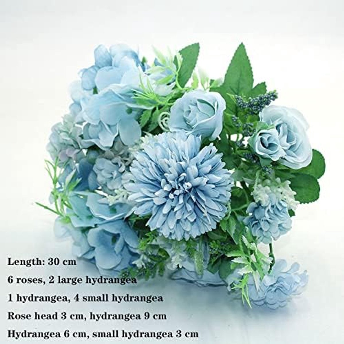 Nepbloemen Blauwe variëteit herfst nep thee rose pioen zijden bloem herfst gerbera daisy nep bloem plastic Diy Trouwaccessoires kunstbloem (Color : 25)