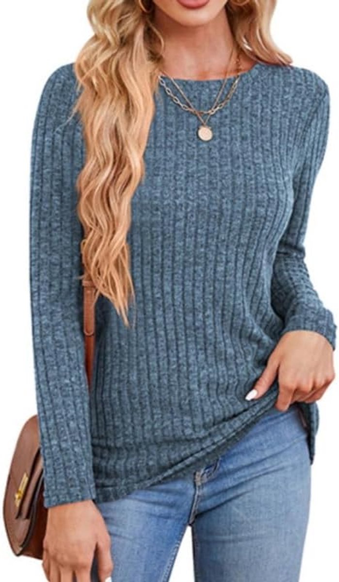 Damestrui met lange mouwen en ronde hals voor dames, tuniek, tops, lichte losse trui, zachte sweatshirts, elegante lange mouwen, T-shirt, casual sweatshirt, modieuze blouses voor herfst