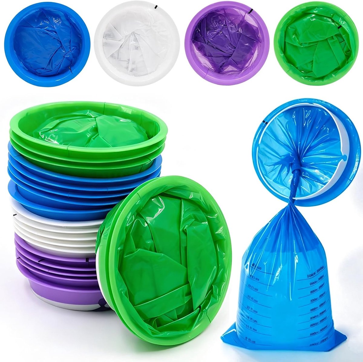 20 Pack Ziekzakken Reizen Kokzakken 1000 ml Lekvrije Draagbare Ziekzakken voor Reisziekte, Road Trips, Vluchten en Zwangerschap
