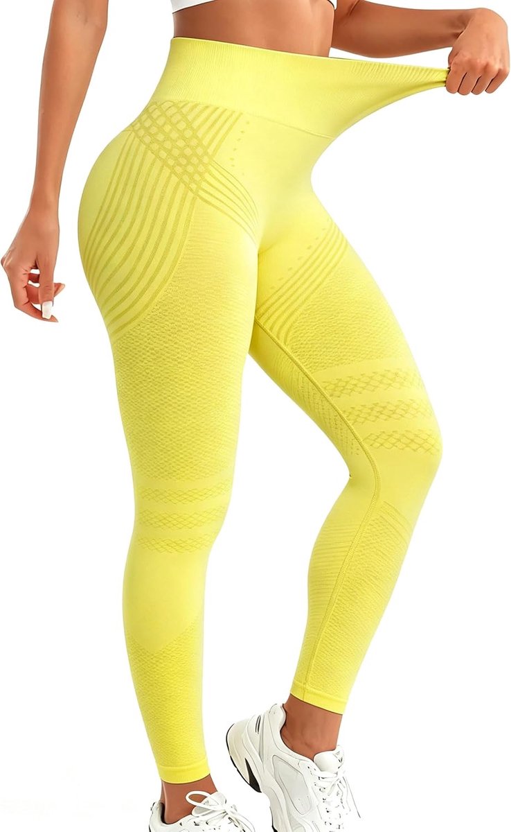 1 x anti-cellulitis-legging voor dames, lange sportlegging, compressie, push-up-billen, hoge taille, ondoorzichtig, yoga, pilates, fitness