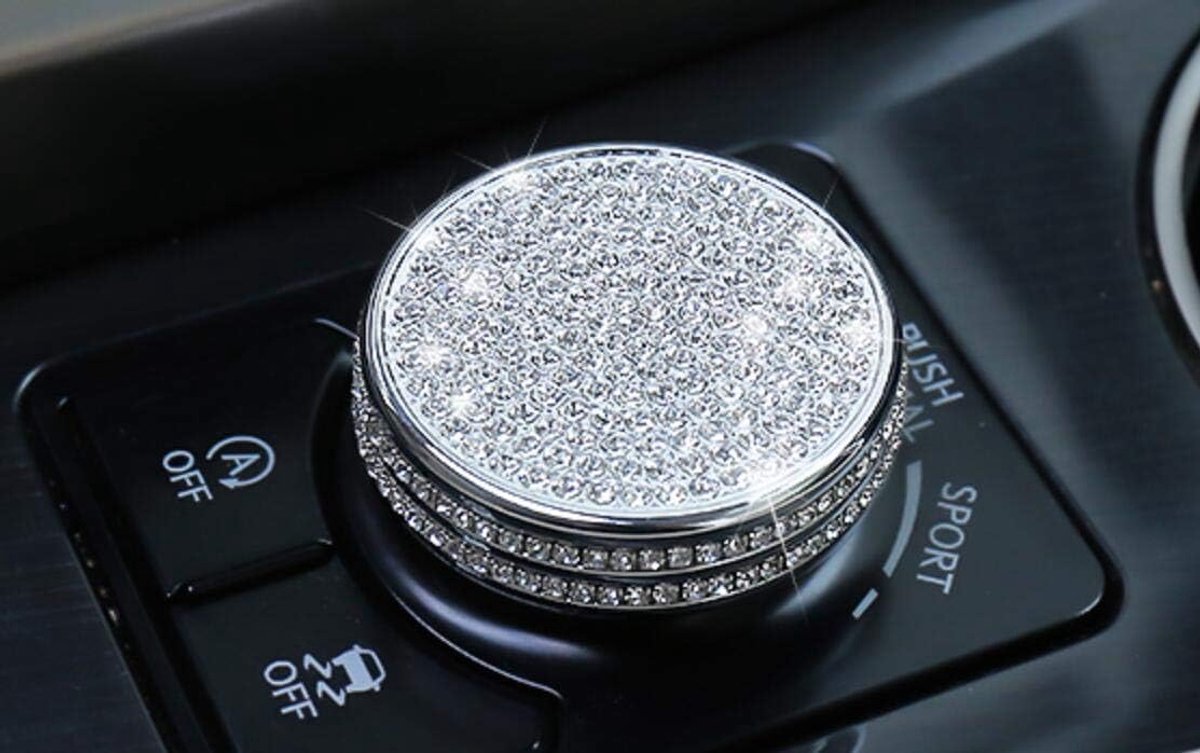 Interieur Trim Bling Accessoires Variabele Snelheid knop Strass Decals Cover fit voor Lexus ES GS IS RC NX RX 2012-2018 (zilver, GS 2012-2016)