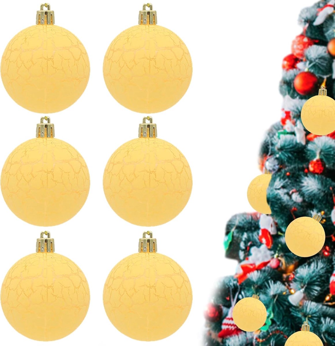Kerstballen, 6 stuks, kleurrijke kerstballen, ornamenten, kleurrijke