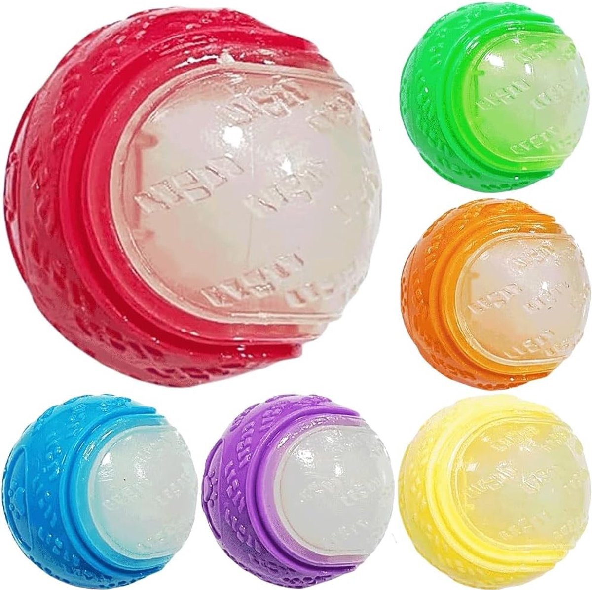 6 Onverwoestbare hondenspeeltjes, piepballen voor agressieve kauwers en puppytanden, veilig en duurzaam voor kleine/middelgrote honden
