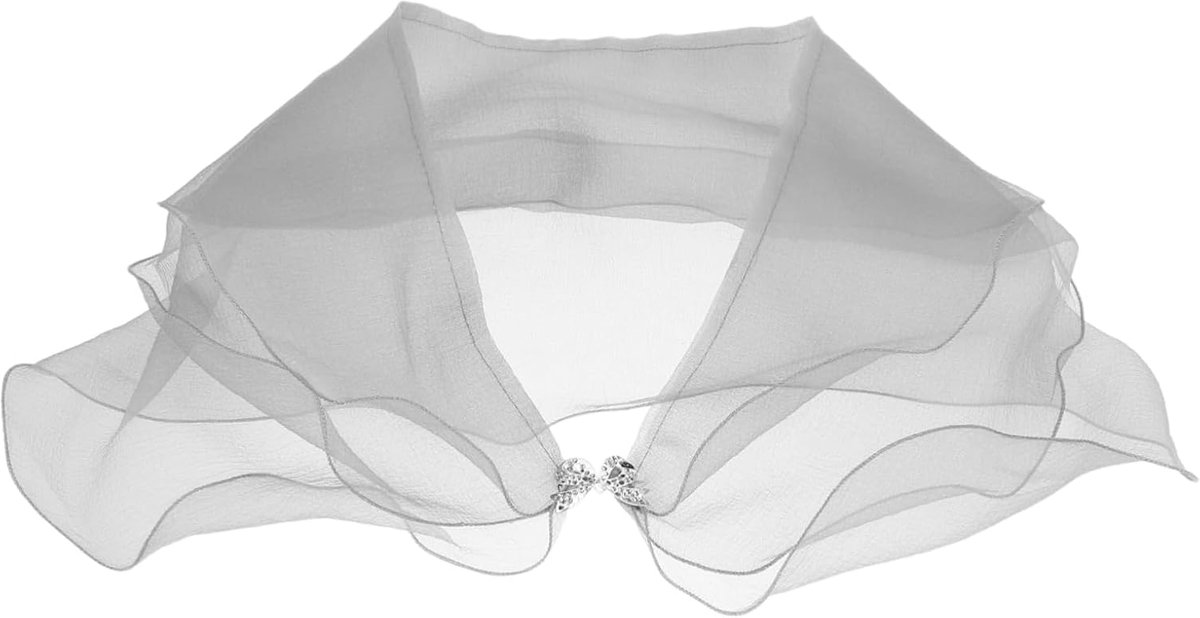 Drie Laags Bruidssjaal met Opgerolde Shawl Bruiloften Avondfeesten Formele Gelegenheden Gemaakt van Polyester een Comfortabele Pasvorm met Striksluiting