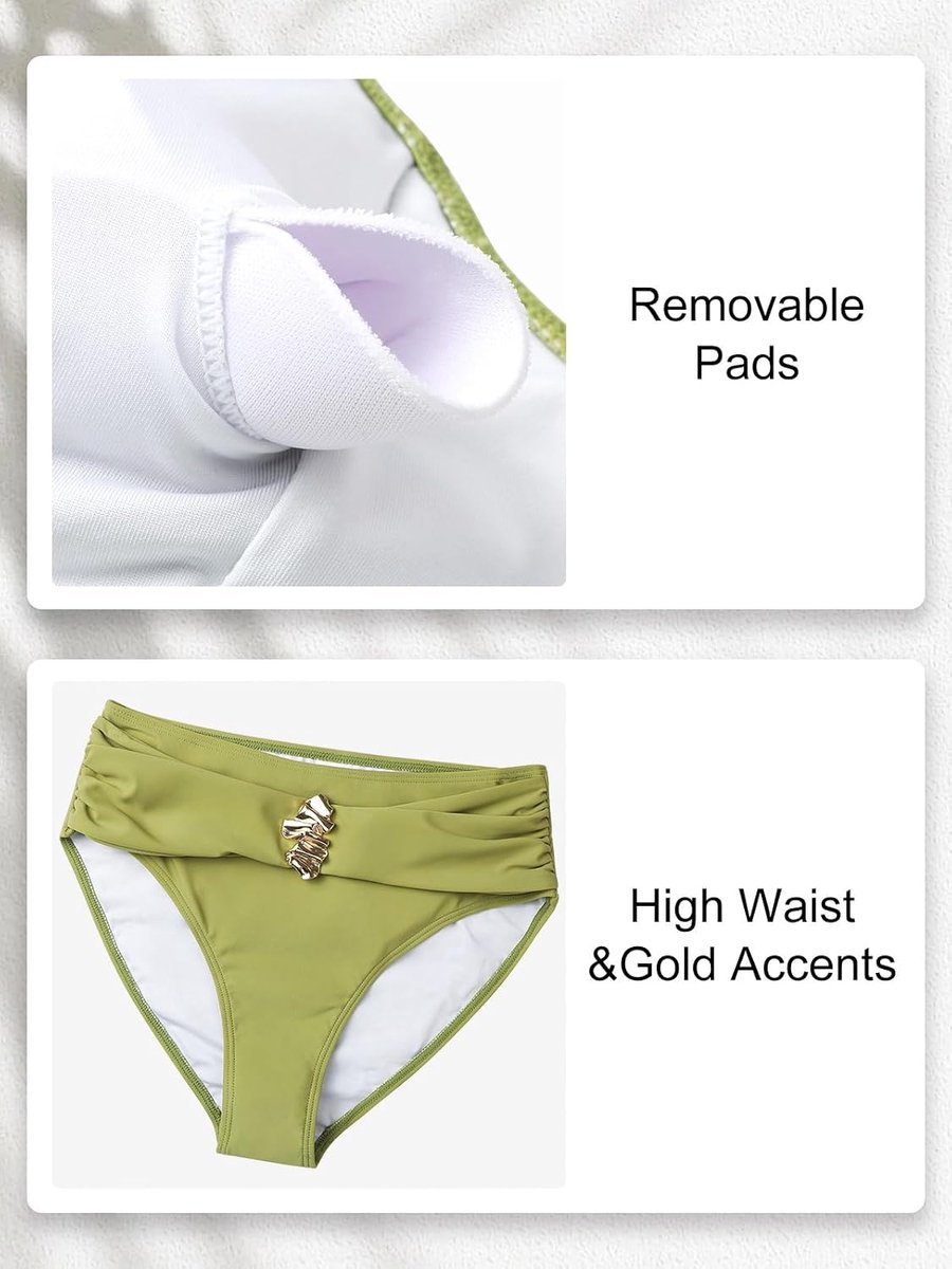 Vrouwen Bikini Set Twist Front Hoge Taille Goud Metaal Tweedelige Badpakken Badpakken Badpakken