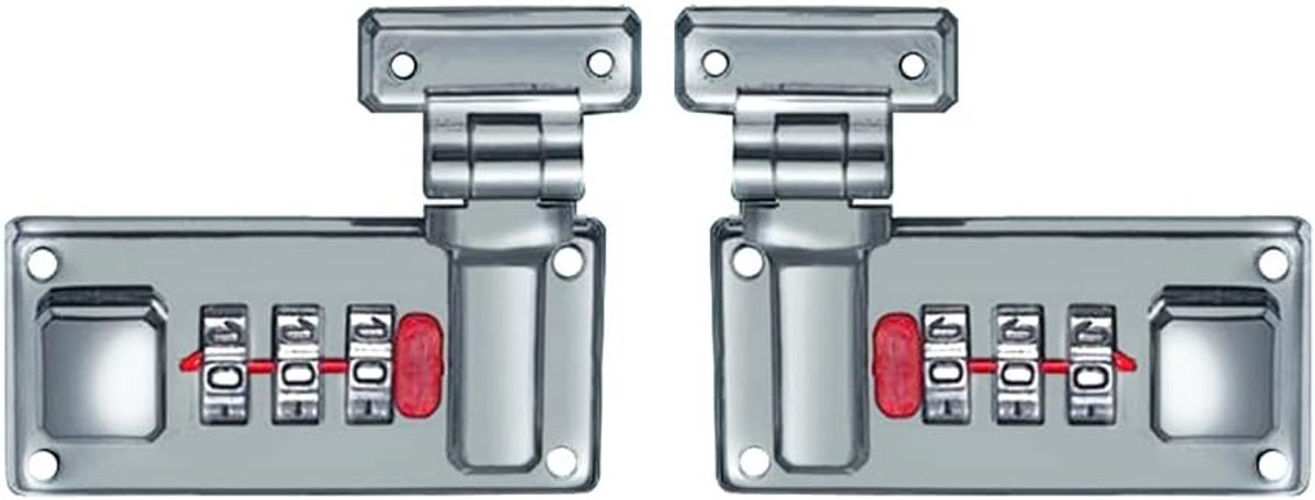 2 x bagagegrendel met digitaal combinatieslot, 3-cijferige wachtwoordvergrendeling, opties vaste vergrendelingen, vervangende accessoires voor opbergtas, gereedschapskist, koffer (zilver)
