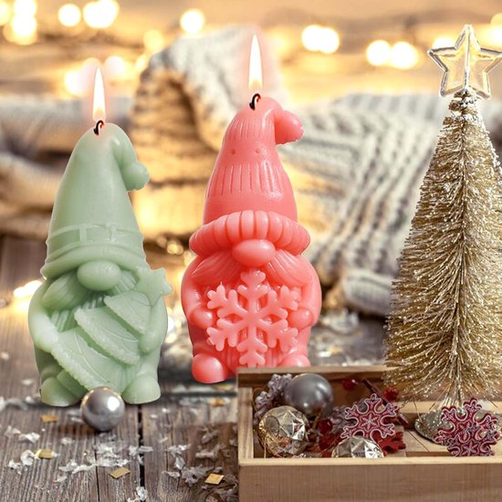 Mal Kerstmis kabouter, siliconen vormen gietvormen Kerstmis kabouter, Kerstmis kaarsvormen om te gieten, 3D kerstman siliconen vormen gietvormen voor kerstdecoratie — afbeelding 4
