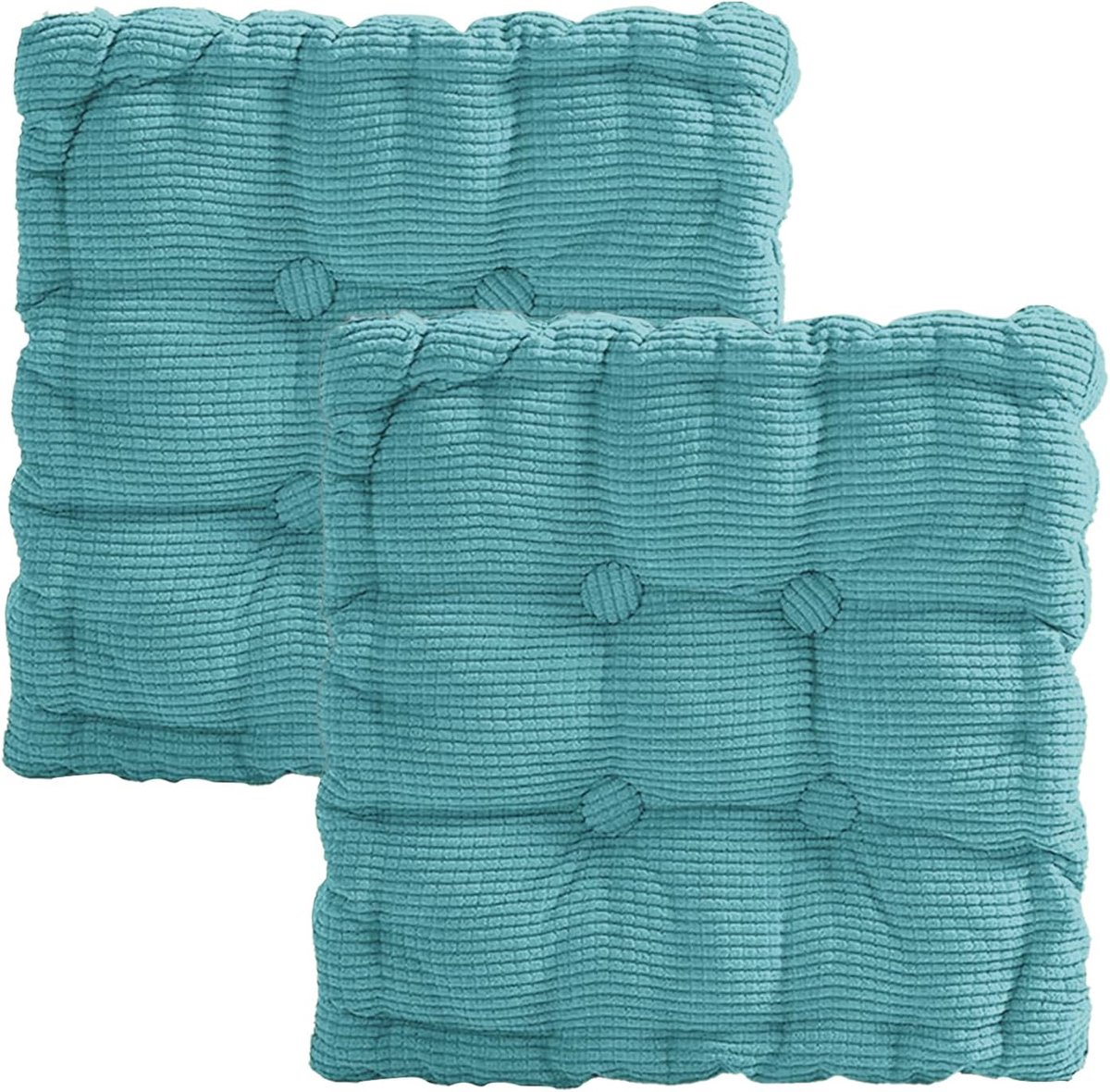 40 x 40 cm, set van 2 voor stoel en vloer, dik gewatteerd kussen met 100% PP-katoenen vulling, vierkant stoelkussen voor binnen en buiten, vloerkussen voor bank, tuinstoel en eetkamer