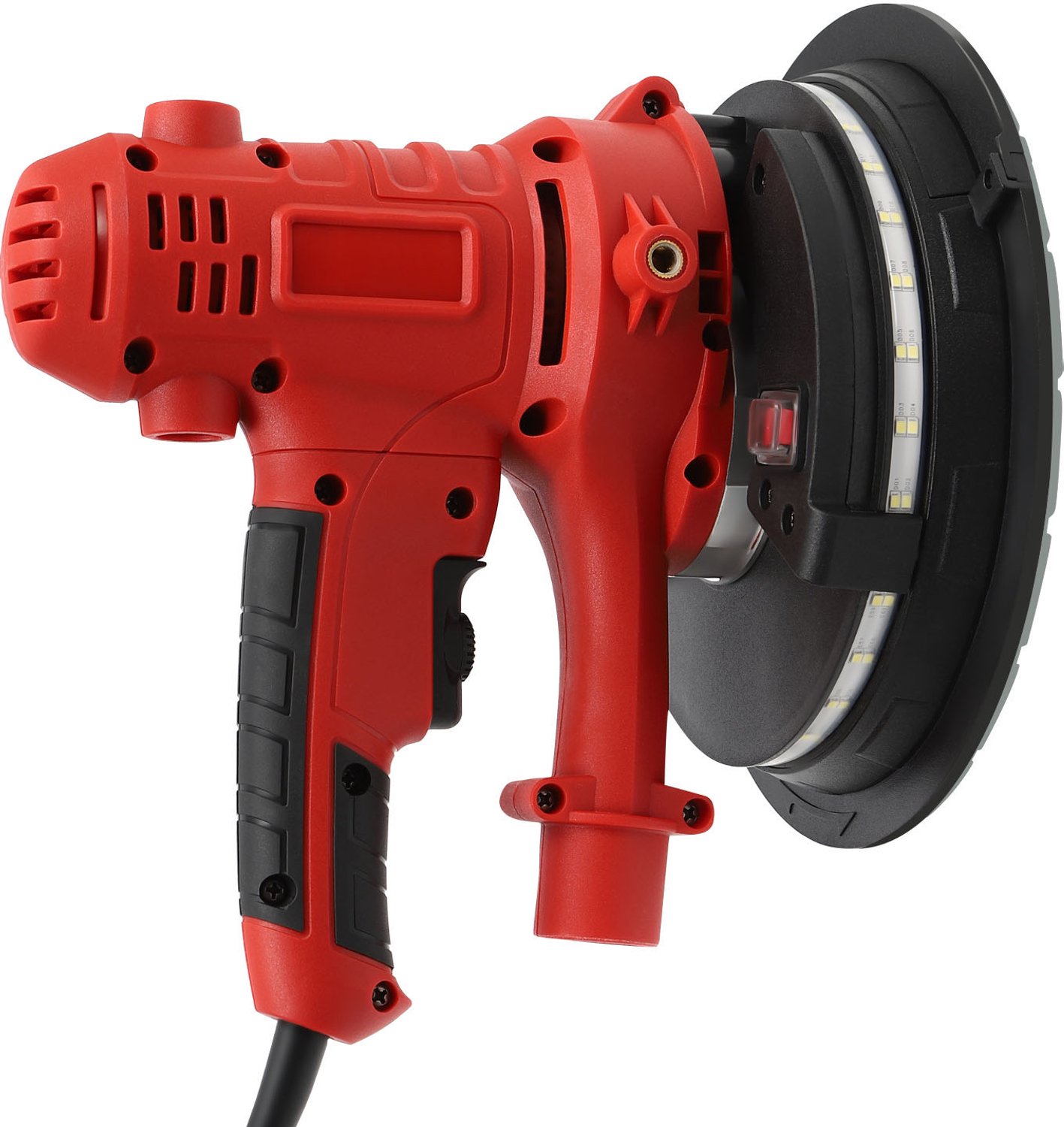 Wand- En Plafondschuurmachine 1200 W Rood - Elektrisch Met Snoer - 180 Mm Schijf - Met LED Verlichting - Voor Pleistermuren En Cement