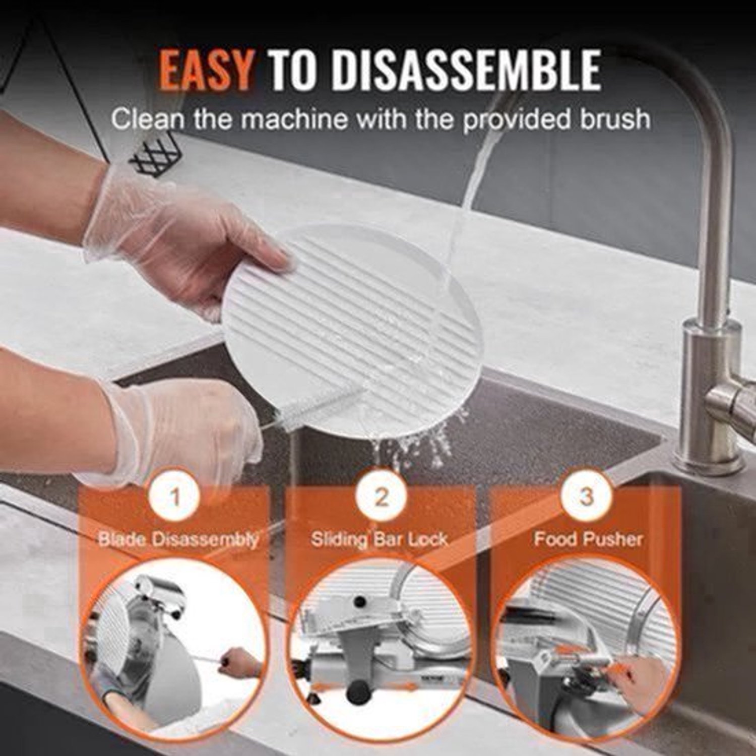 Vleessnijmachine - Vleessnijder - Snijmachine - Broodsnijmachine - Elektrische - 12 Inch Roestvrijstalen Mes - Allessnijder - Ingebouwde Slijpsteen – Instelbare Snijdikte 0-15 mm – Perfect voor Deli en Thuisgebruik