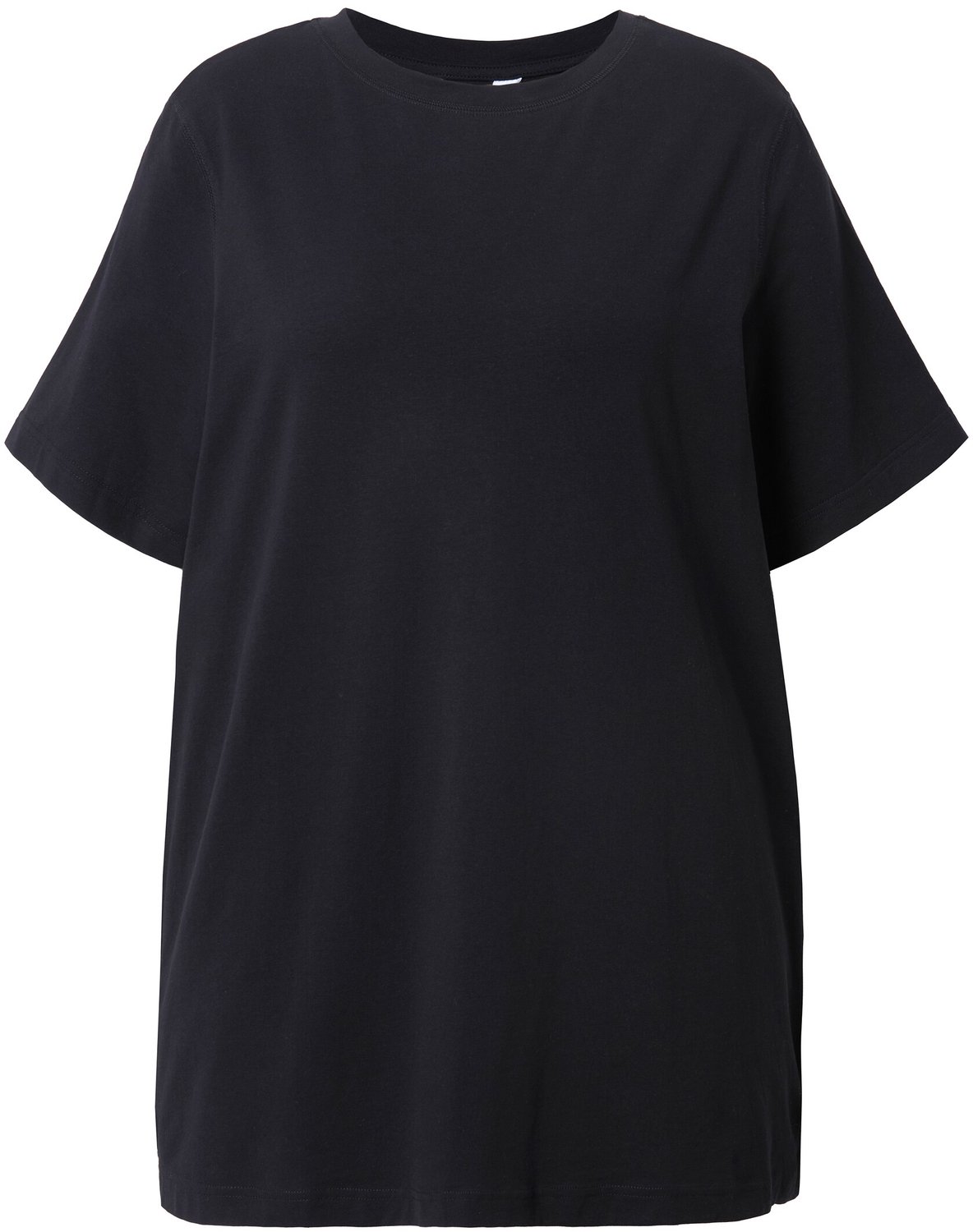 Studio Untold - Dames - Longshirt ronde hals halve mouwen lang model - Zwart - Maat 50+