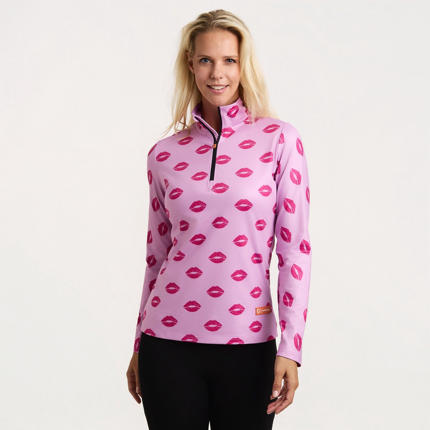 Gareth & Lucas - EVO Skipully Kisses - M - 100% Gerecycled Polyester - Dames - Midlayer Sportshirt - Wintersport