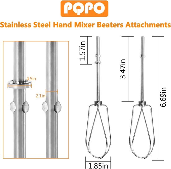 RVS Handmixer Kloppers met Compatibele Fittingen voor Efficiënt Koken en Bakken — afbeelding 5
