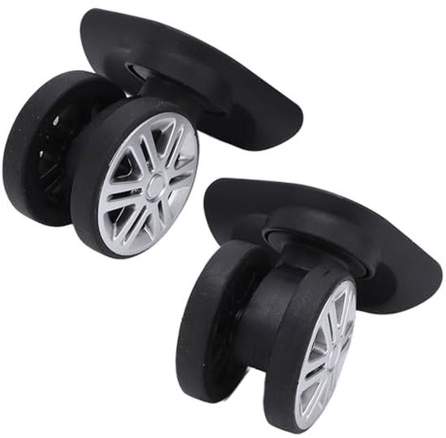 Kofferwielen Set - Bagagewielen - Kofferwielen vervangen - Dubbele stille wielen - 2 stuks - Zwart