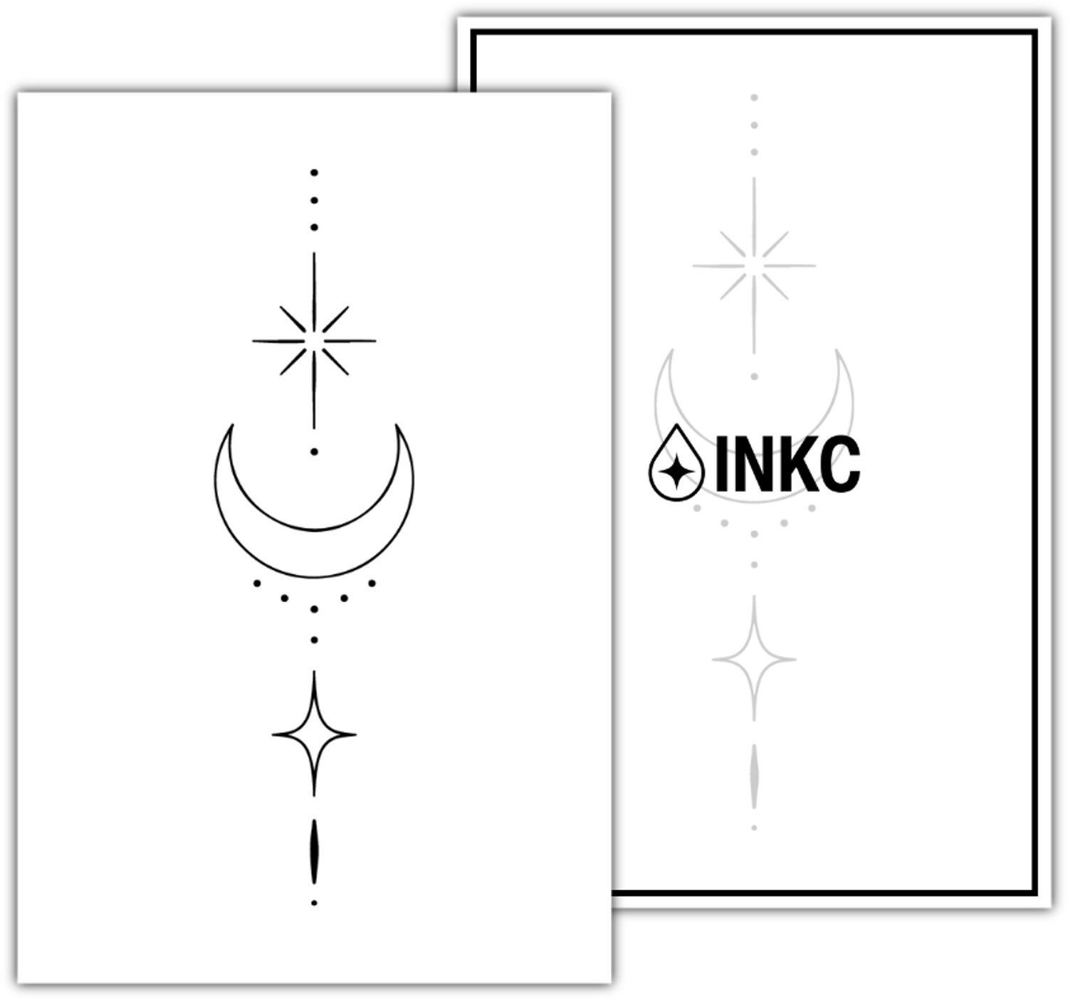 INKC - Tijdelijke Tattoo - Hemelse Maanstraal - Nep Tattoo - Plak Tattoos - Blijft tot 2 weken - 10 x 15cm